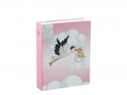 Fényképalbum gólyás rózsaszín 200db 15x10cm-es képhez DPH46200 STORK PIN