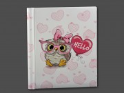 Fényképalbum öntapadós 10db 23x28cm-es lappal DRS10 HELLO OWL PINK