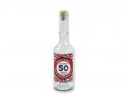 Pálinkás üveg Boldog 50. Születésnapot piros 0,5l