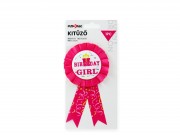 Party kitűző Birthday Girl 16cm 644305