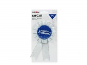 Party kitűző Boldog Szülinapot kék/ezüst 16cm 644275